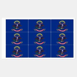 Patriottische labels met vlag van North Dakota Sta