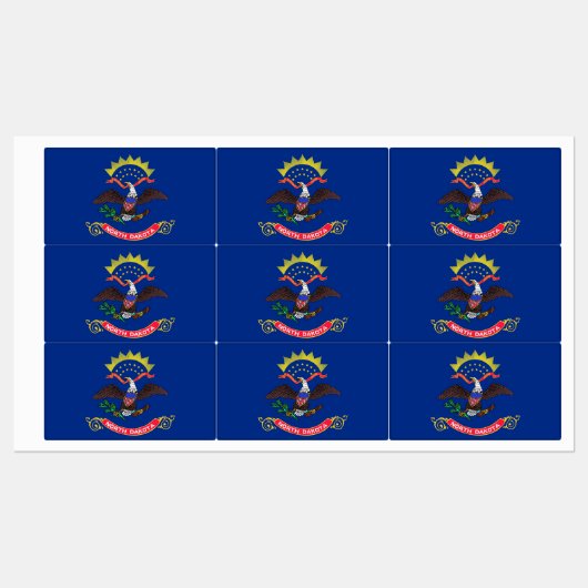 Patriottische labels met vlag van North Dakota Sta (Vel)