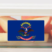 Patriottische labels met vlag van North Dakota Sta (Aangebracht)