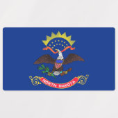 Patriottische labels met vlag van North Dakota Sta (Design 2)