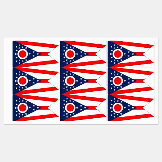 Patriottische labels met vlag van Ohio State (Vel)