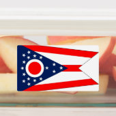 Patriottische labels met vlag van Ohio State (Aangebracht)