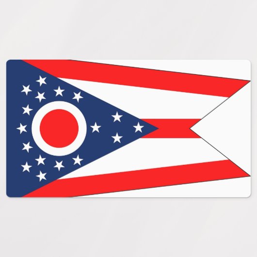 Patriottische labels met vlag van Ohio State (Design 1)