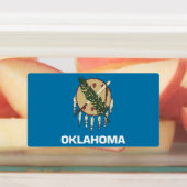 Patriottische labels met vlag van Oklahoma State (Aangebracht)