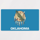 Patriottische labels met vlag van Oklahoma State (Design 2)