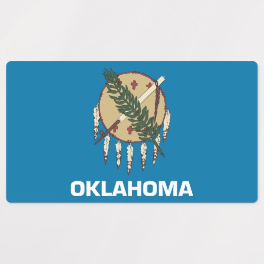 Patriottische labels met vlag van Oklahoma State (Design 1)