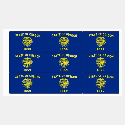 Patriottische labels met vlag van Oregon State (Vel)