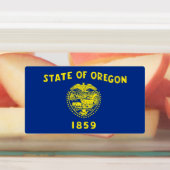 Patriottische labels met vlag van Oregon State (Aangebracht)