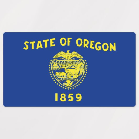 Patriottische labels met vlag van Oregon State (Design 2)