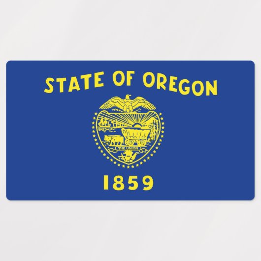 Patriottische labels met vlag van Oregon State (Design 1)