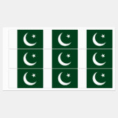 Patriottische labels met vlag van Pakistan (Vel)
