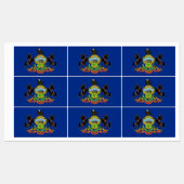 Patriottische labels met vlag van Pennsylvania Sta (Vel)