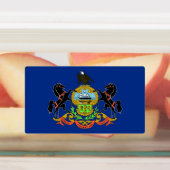 Patriottische labels met vlag van Pennsylvania Sta (Aangebracht)