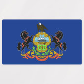 Patriottische labels met vlag van Pennsylvania Sta (Design 2)