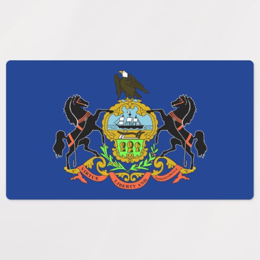 Patriottische labels met vlag van Pennsylvania Sta (Design 2)