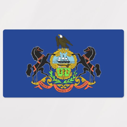 Patriottische labels met vlag van Pennsylvania Sta (Design 1)