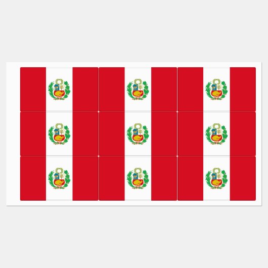 Patriottische labels met vlag van Peru (Vel)
