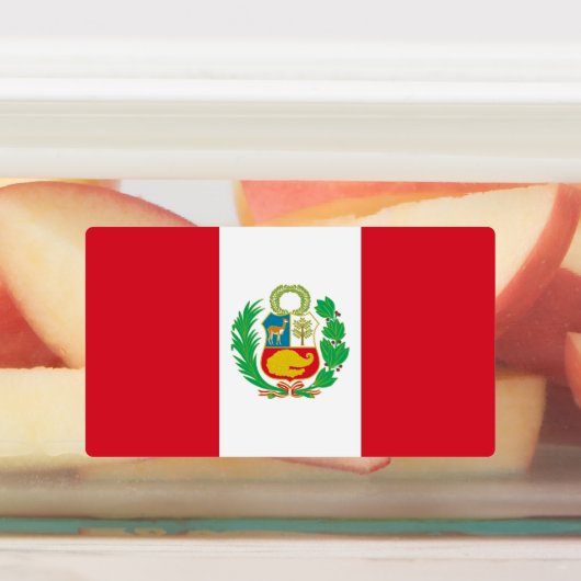 Patriottische labels met vlag van Peru (Aangebracht)