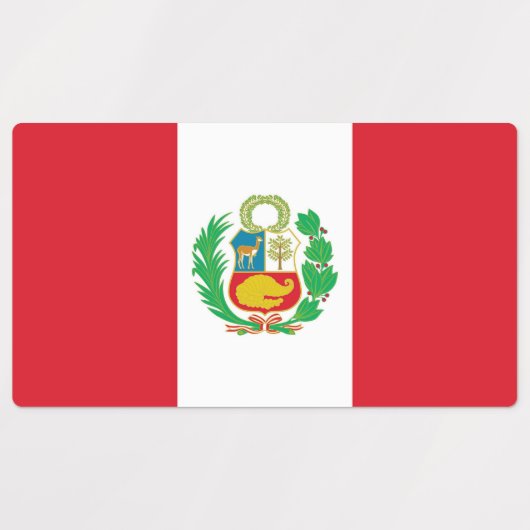 Patriottische labels met vlag van Peru (Design 2)