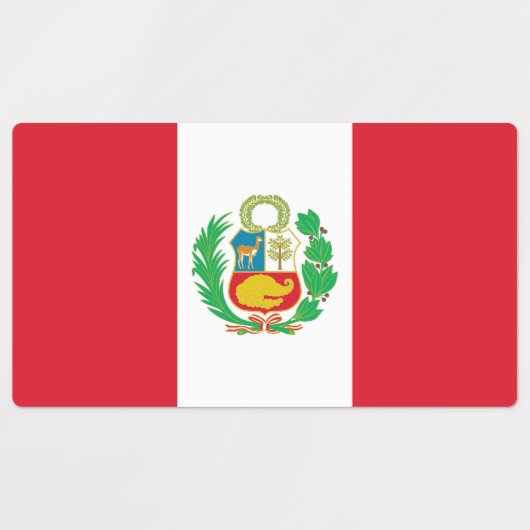 Patriottische labels met vlag van Peru (Design 1)