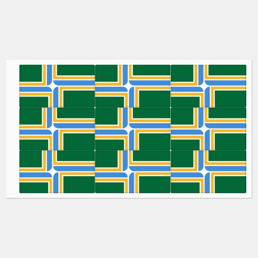 Patriottische labels met vlag van Portland (Vel)