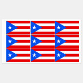 Patriottische labels met vlag van Puerto Rico (Vel)