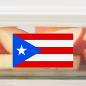 Patriottische labels met vlag van Puerto Rico (Aangebracht)