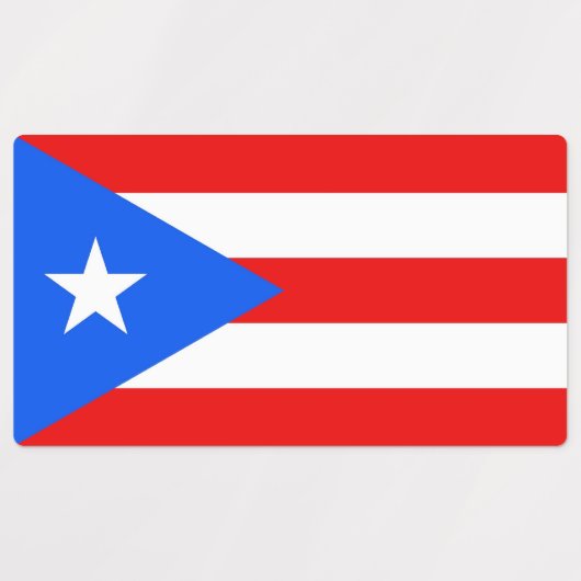 Patriottische labels met vlag van Puerto Rico (Design 2)