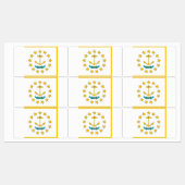 Patriottische labels met vlag van Rhode Island Sta (Vel)