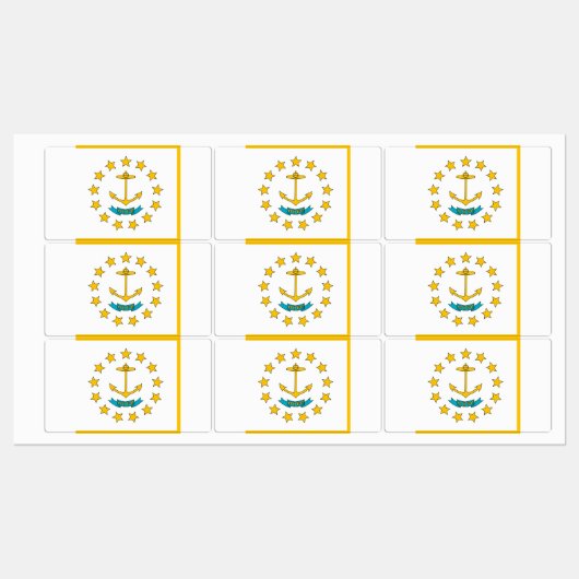 Patriottische labels met vlag van Rhode Island Sta (Vel)