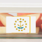 Patriottische labels met vlag van Rhode Island Sta (Aangebracht)