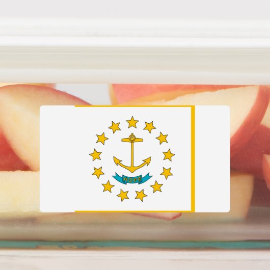 Patriottische labels met vlag van Rhode Island Sta (Aangebracht)
