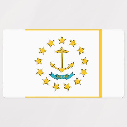 Patriottische labels met vlag van Rhode Island Sta (Design 1)