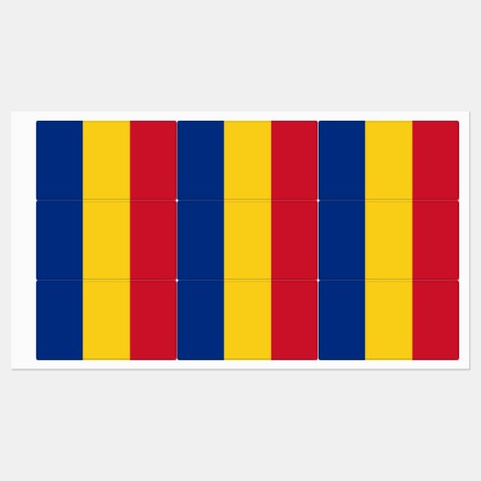 Patriottische labels met vlag van Roemenië (Vel)