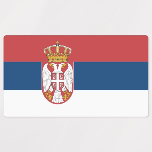 Patriottische labels met vlag van Servië (Design 1)