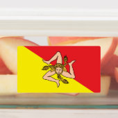 Patriottische labels met vlag van Sicilië, Italië (Aangebracht)