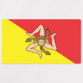 Patriottische labels met vlag van Sicilië, Italië (Design 2)