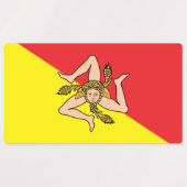 Patriottische labels met vlag van Sicilië, Italië (Design 1)