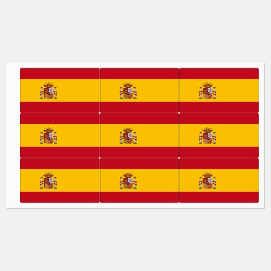 Patriottische labels met vlag van Spanje (Vel)