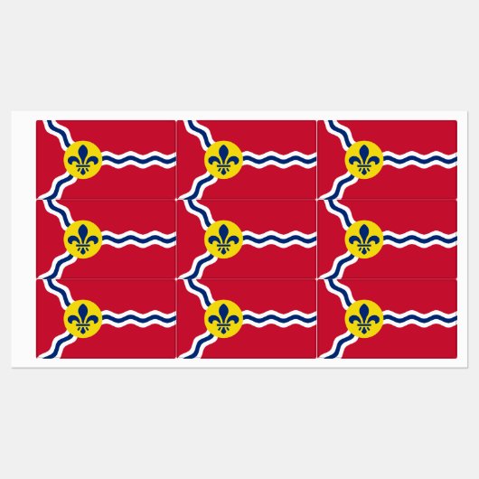 Patriottische labels met vlag van St. Louis, Misso (Vel)
