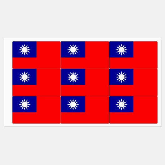 Patriottische labels met vlag van Taiwan (Vel)