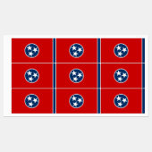 Patriottische labels met vlag van Tennessee (Vel)