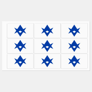 Patriottische labels met vlag van Toyota City, Jap