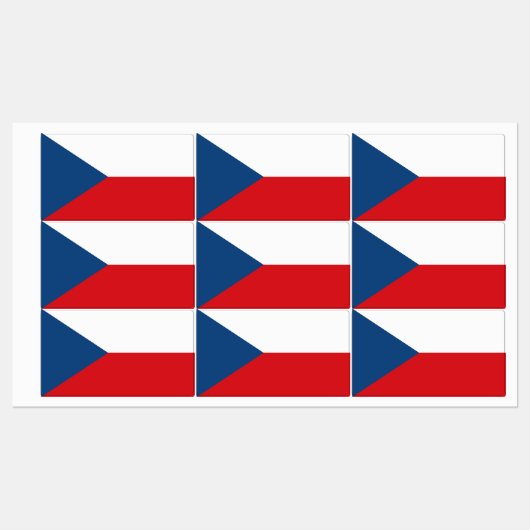 Patriottische labels met vlag van Tsjechië (Vel)