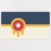 Patriottische labels met vlag van Tulsa, Oklahoma (Design 2)
