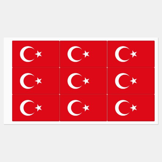Patriottische labels met vlag van Turkije (Vel)