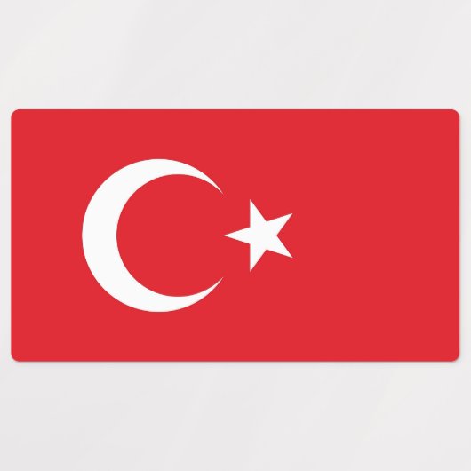 Patriottische labels met vlag van Turkije (Design 2)