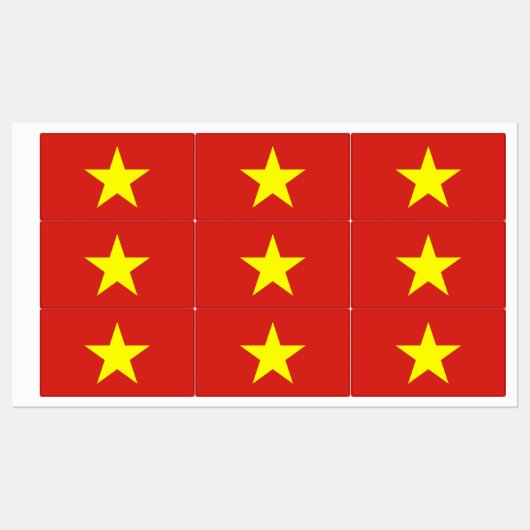 Patriottische labels met vlag van Vietnam (Vel)