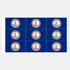 Patriottische labels met vlag van Virginia State