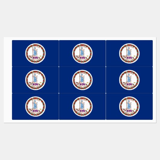 Patriottische labels met vlag van Virginia State (Vel)